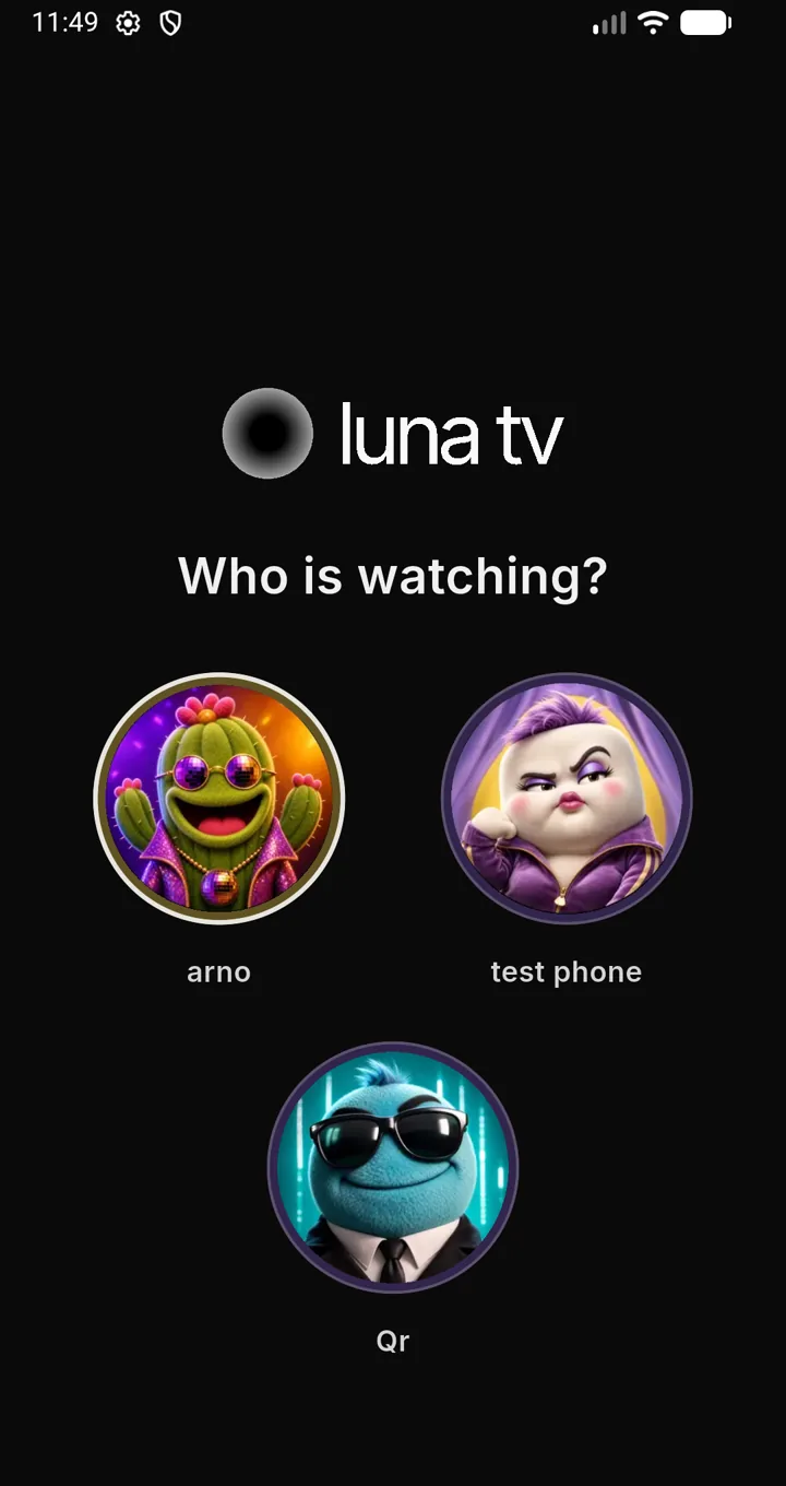 Sélection de profil sur mobile